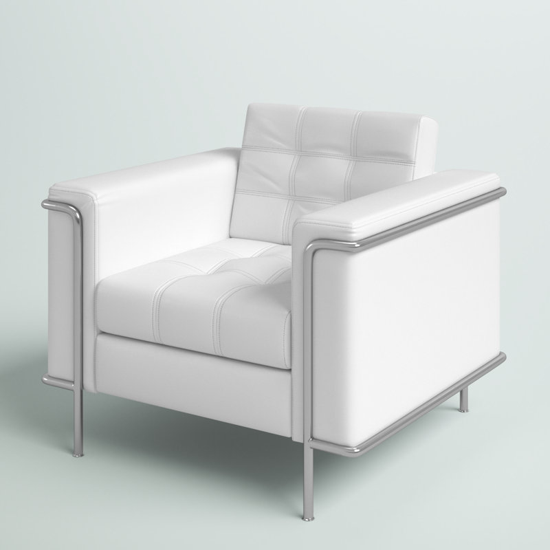 Chaise Hercules série contemporaine Lesley LeatherSoft, Blanc