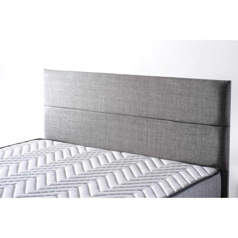 Ultra-Firm Orthopedic Mattress, 63.0 x 78.7 x 8.3 inches | Jacquard Fabric Cover, Multi Spring System, Edge Support Foam, Silicon Fiber, Quilting Foam | Stylish Chevron Design in White & Grey | Assembled for Comfort