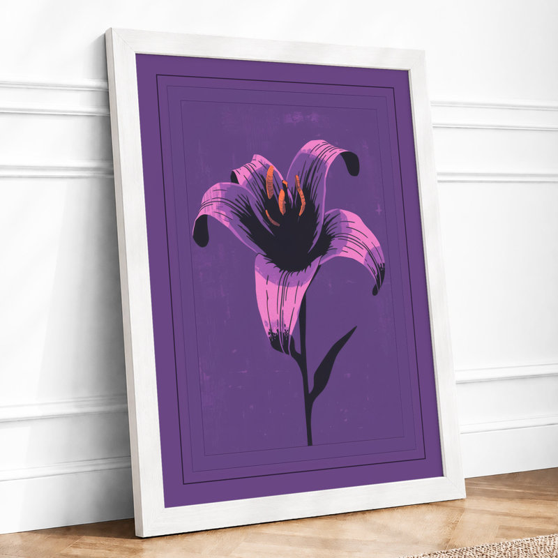 Elegant Lily Botanical - Print, A1 - 84.1 x 59.4 cm, White