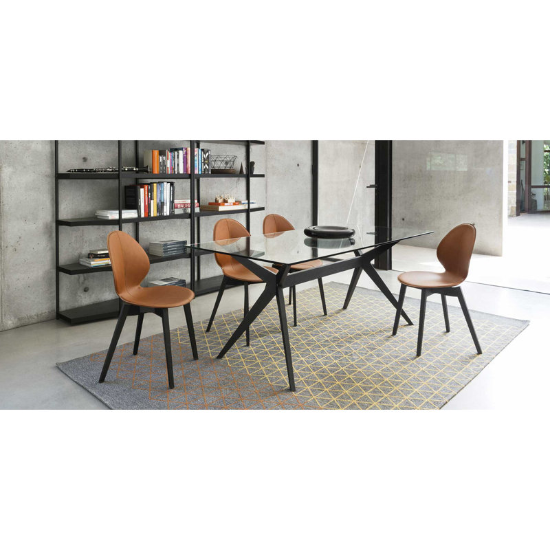 Basil Upholstered Chair with Wooden Base, Smoke, Taupe