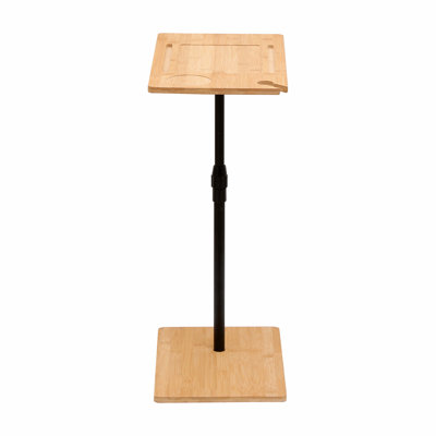 Bamboo Couch Tray Table Height Adjustable C-Shaped End Table With Slots 2 Tier Sofa Side Table For Living Room & Bedroom