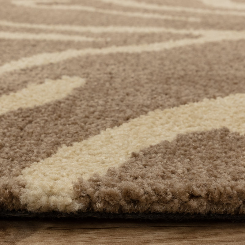 Alaisdair Tiger Animal Print Taupe Area Rug, Rectangle 120 x 170 cm