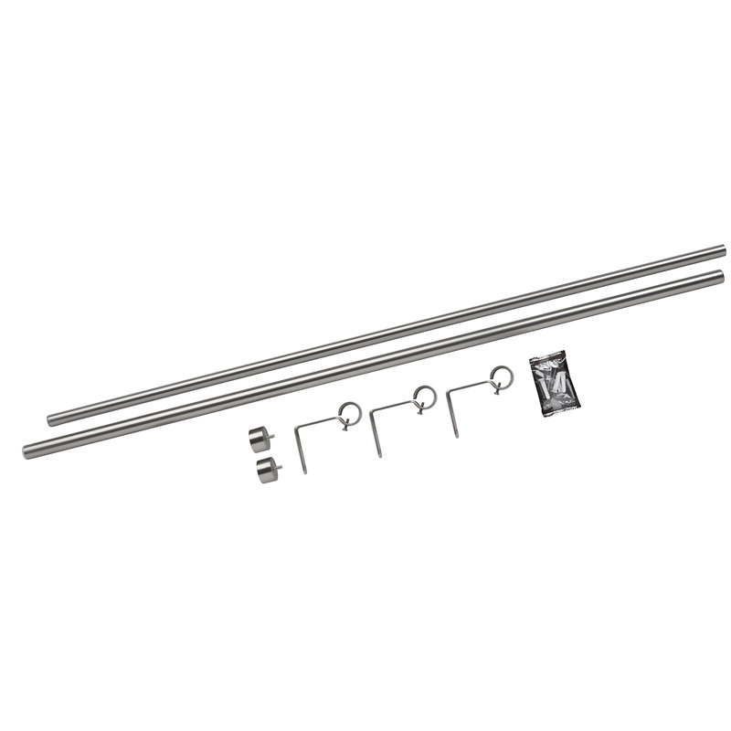 Cappa Curtain Hardware Set, Nickel/Steel, 7.85cm H x 183cm W x 0.5cm D