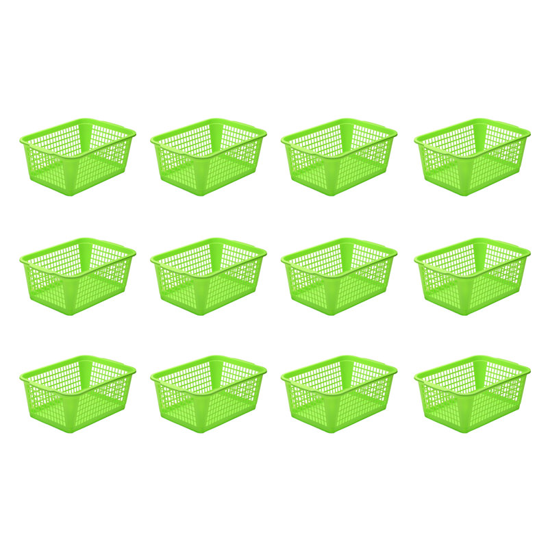 Panier de plastique, Vert, 12, 16 x 12 x 16