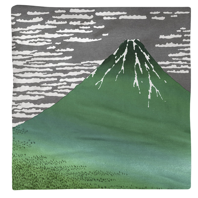 Katsushika Hokusai Cotton Square Napkin, Green