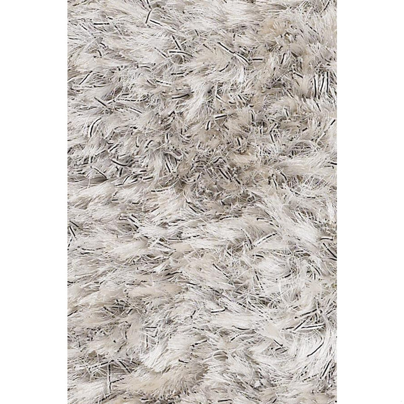 Themis Authentic Hand-Woven Handmade High Pile Modern Ribbon & Strands Shag Polyester Area Rug, Rectangle 9' x 13', Gray
