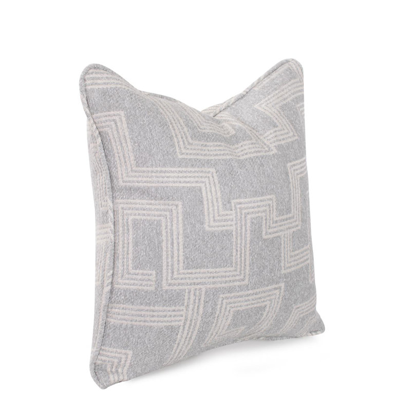 Indoor/Outdoor Pillow Syros Fog, 20"H x 20"W, Gray Striped, Square