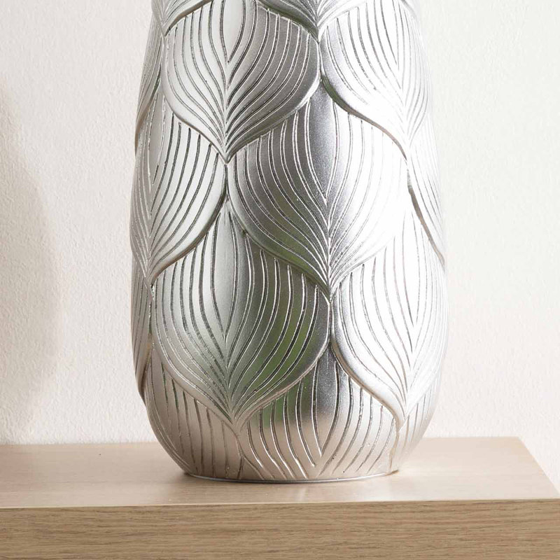 Christon Silver 35Cm Indoor / Outdoor Resin Table Vase Jar