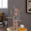 Lampe de table, vase floral à boutons de roses, cage chromée dorée texturée 22 pouces