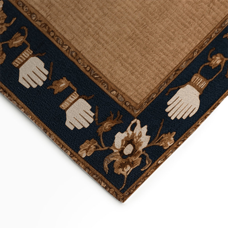Tapis d'intérieur et d'extérieur brun français, Rectangle 5 pi x 7 pi