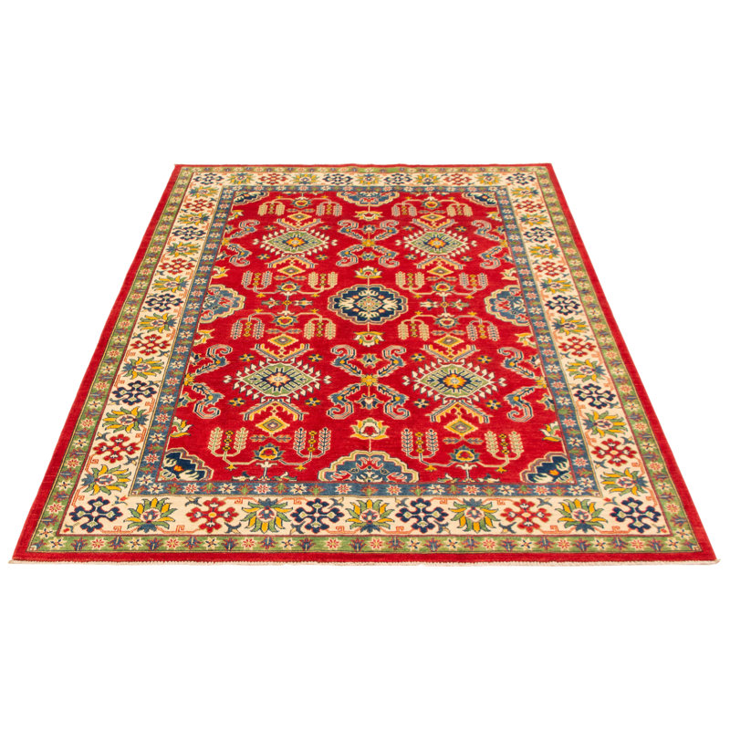 Tapis unique en laine noué à la main 6 pi 10 po x 9 pi 11 po nouvel âge Okoye