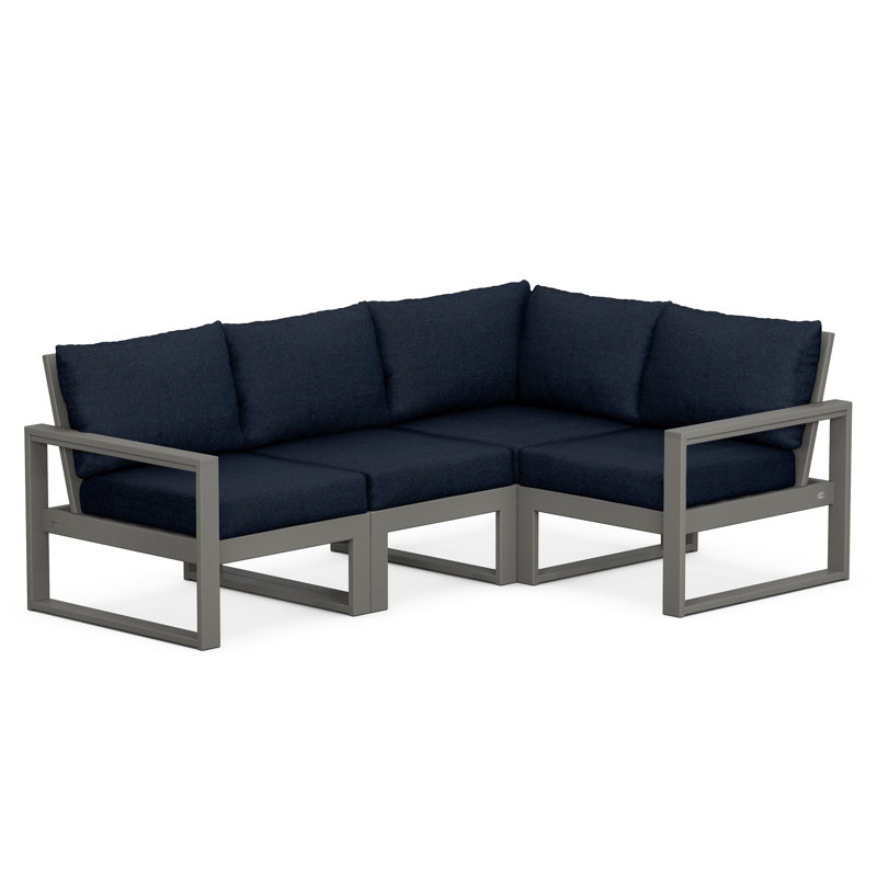 EDGE 4-Piece Modular Deep Seating Set, Black, Natural