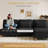 Modern 100" Corduroy Armless Modular Sofa With A Chaise Longue-19738096