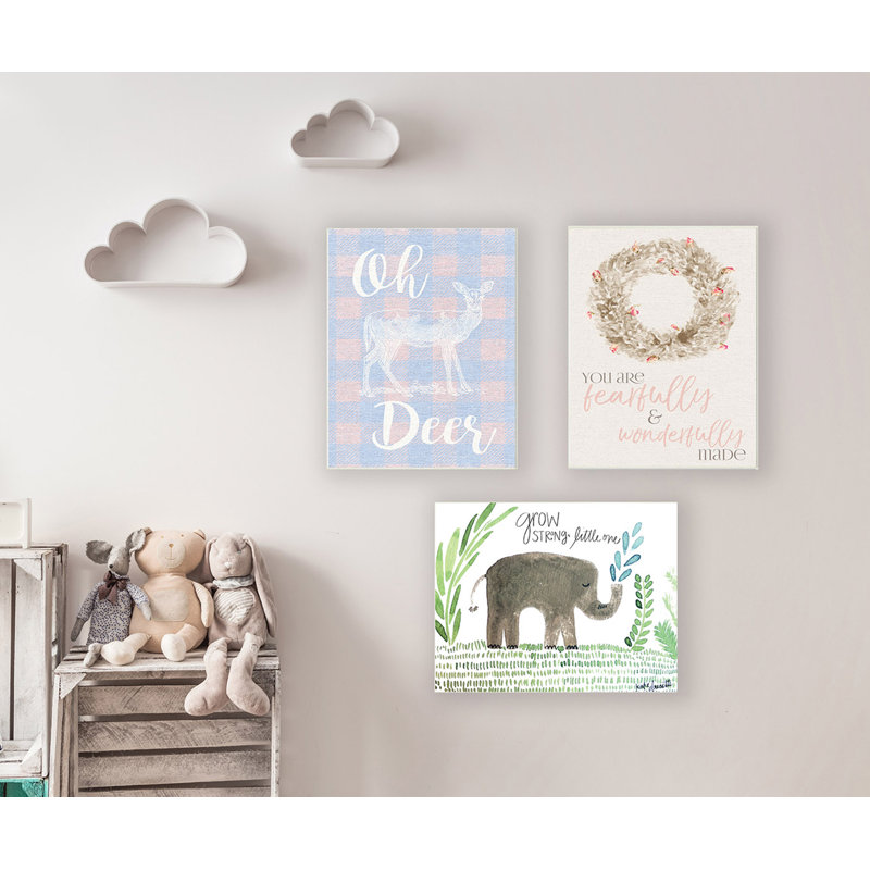 «Grow Strong Little Elephant», art encadré, H 10 po x l 15 po, Plaque murale