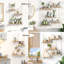 Étagères en bois à 3 niveaux suspendues en macramé, support de rangement mural flottant Boho avec lierre artificielle, étagère de balançoire en corde pour la décoration des plantes de cuisine de la chambre à coucher, capacité de poids totale de 24 lb-129998450