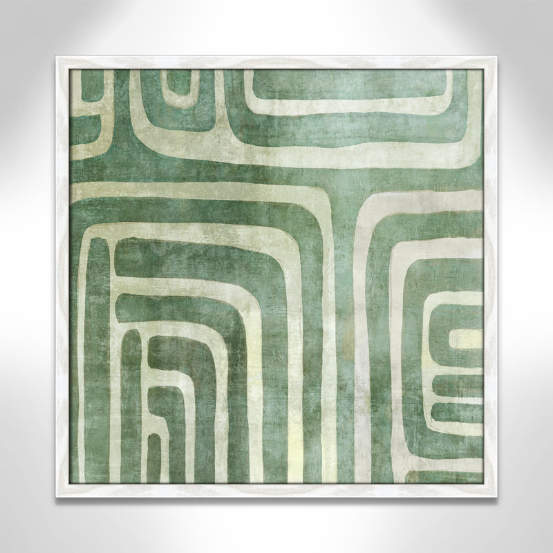 «Whimsical Green II» par Emma Peal, Papier avec cadre unique blanc, Pas de tapis, 23.5" H x 23.5" W x 0.75" D