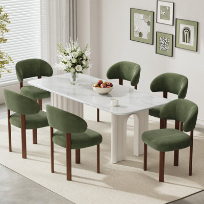 Modern Upholstered Dining Chair with Curved Back