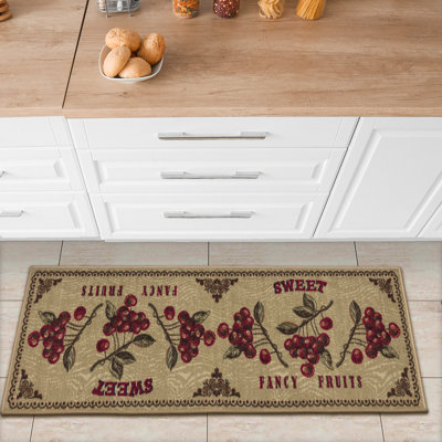 Siesta Non-Slip Rubberback Fruits Kitchen Runner Rug