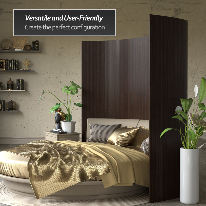 Siena Rolling Bamboo Room Divider, Dark Mocha, 7 ft. Tall