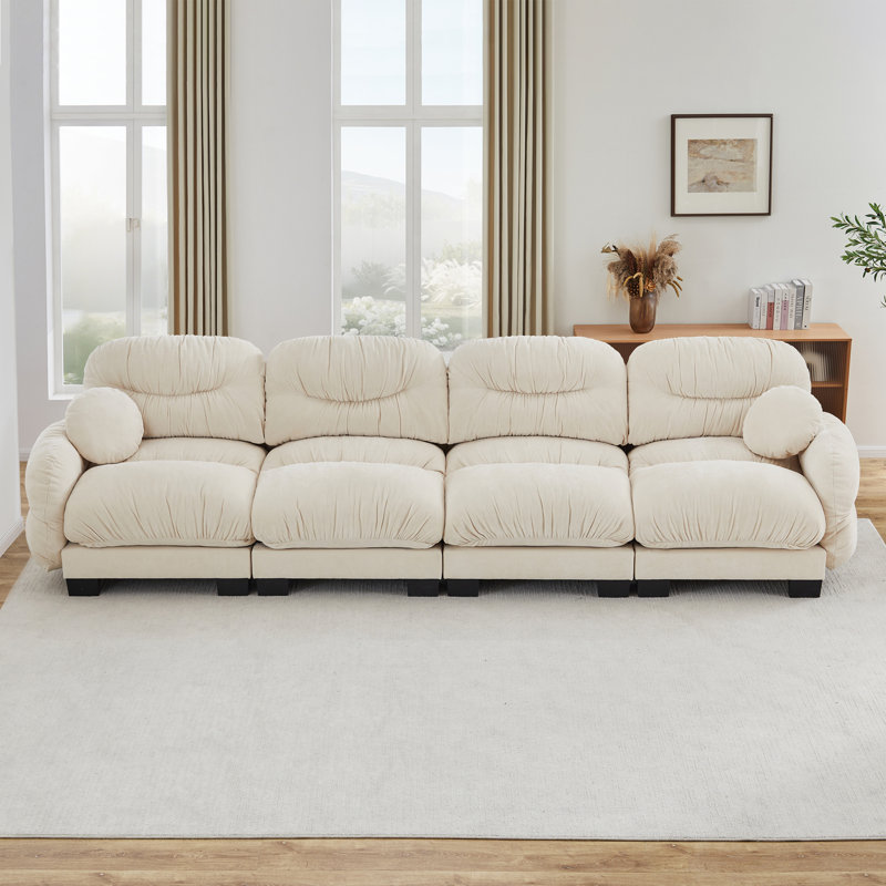 Compression Cozy Chenille 4 Seater Sofas, Modern Modular Home Seating