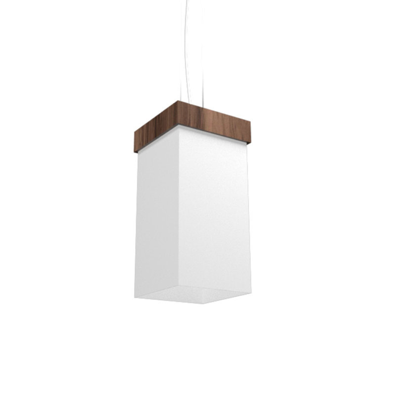 Luminaire suspendu unique à 1 lumière Cache, Noyer américain, H 30,03 po x l 14,82 po x P 14,82 po