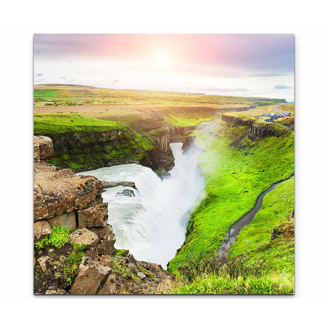 Leinwandbild Gullfoss Wasserfall