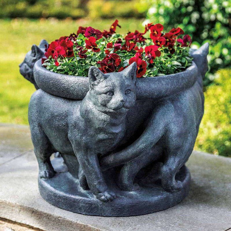 Pot de fleurs statue en béton, Pierre grise