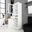 17,7 po Armoire de rangement de salle de bain autoportante en bois noire avec 2 tiroirs et 2 tablettes réglables-1018757083
