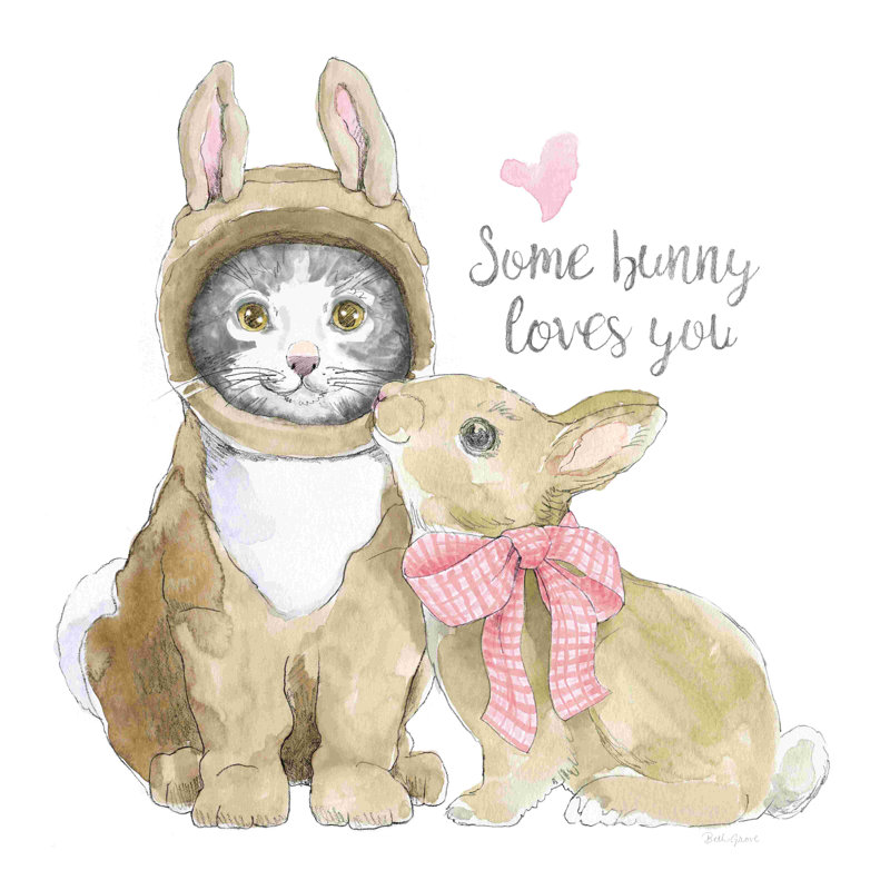 " Easter Kitties III " by Beth Grove, 12" H x 12" W