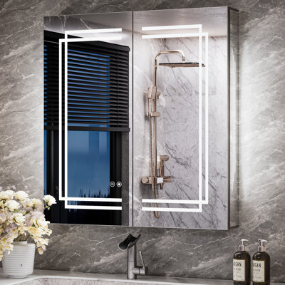 Nahidul LED Lighted Anti-Fog Medicine Cabinet 