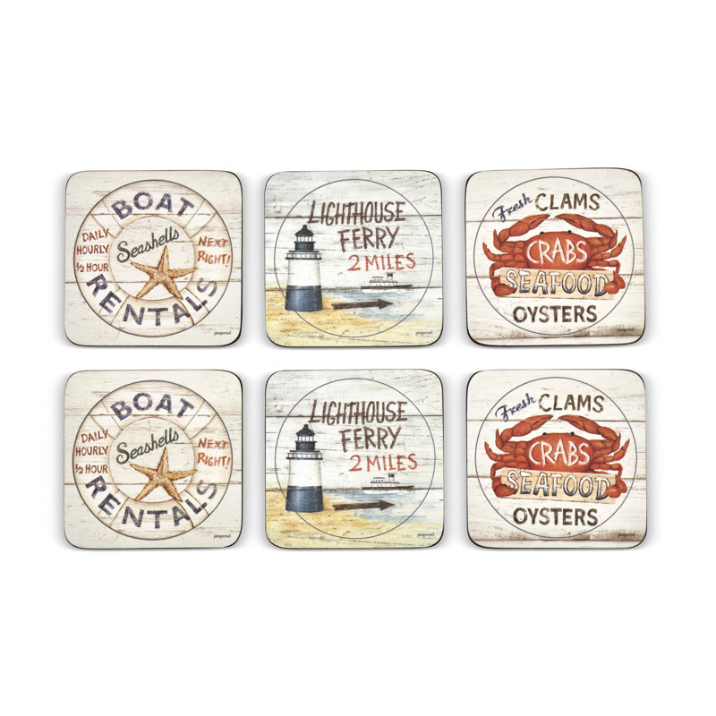 Sous-verres Pimpernel Coastal S / 6 4 po x 4 po