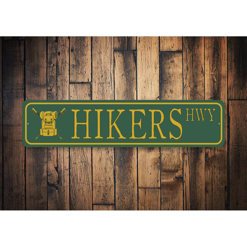 Plaque en aluminium Hiker Street, H 4 po x l 18 po x P 0,04 po