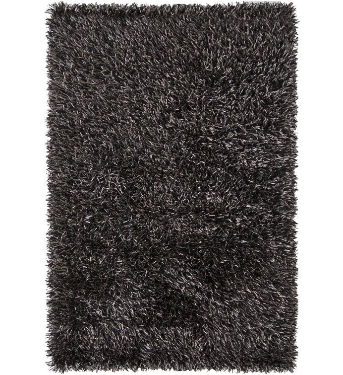 Zhen Authentic Hand-Woven Handmade Gray & Black Modern Shag Polyester Area Rug