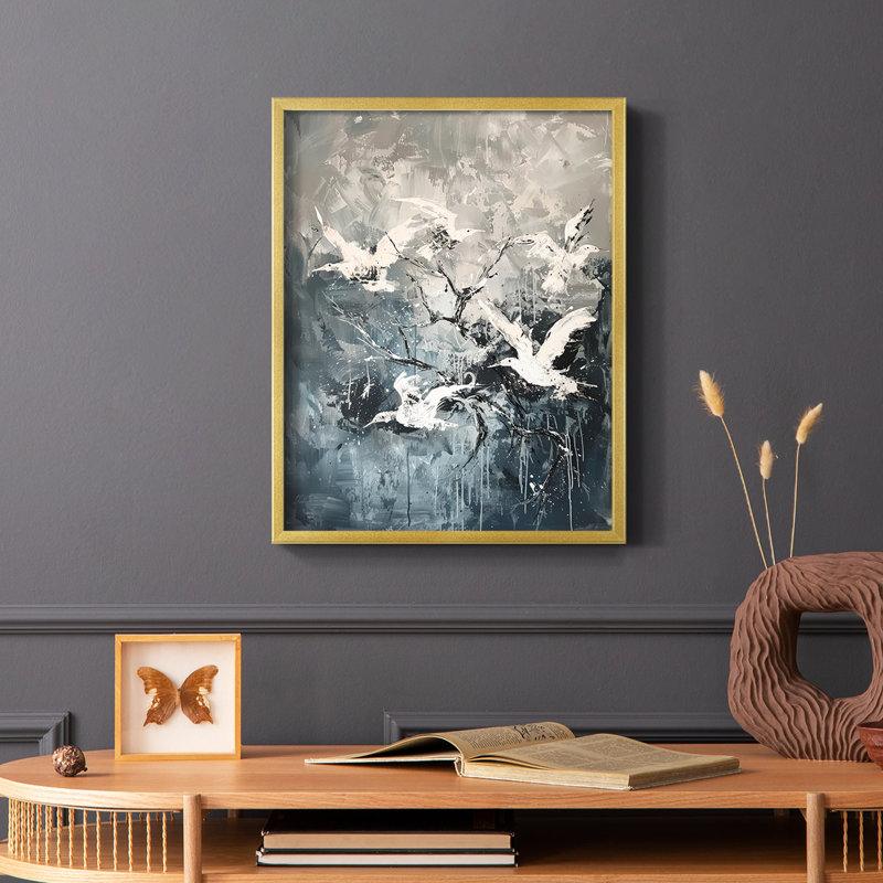 ANIMALS Series XL III - reproduction encadrée de qualité supérieure - prête à être accrochée - aucun clou requis, Or