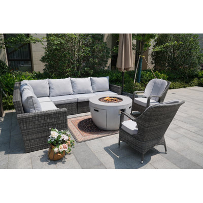 Ensemble de conversation modulaire avec coussins 7 pièces