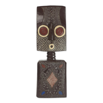 Figurine masque en bois africain