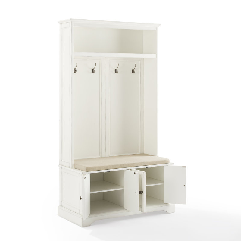 Arbre d'entrée 38 po avec banc et rangement pour chaussures Veere, Blanc