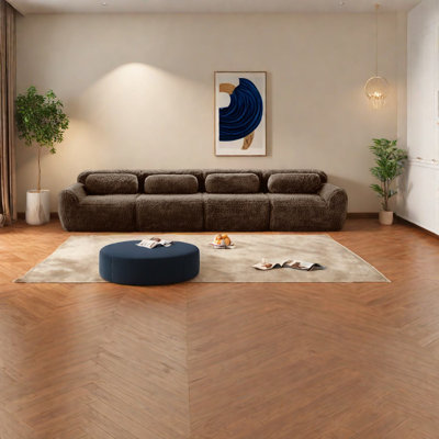 Chocolate Soft Plush Ergonomic Sofas For Home Theater And Living Room