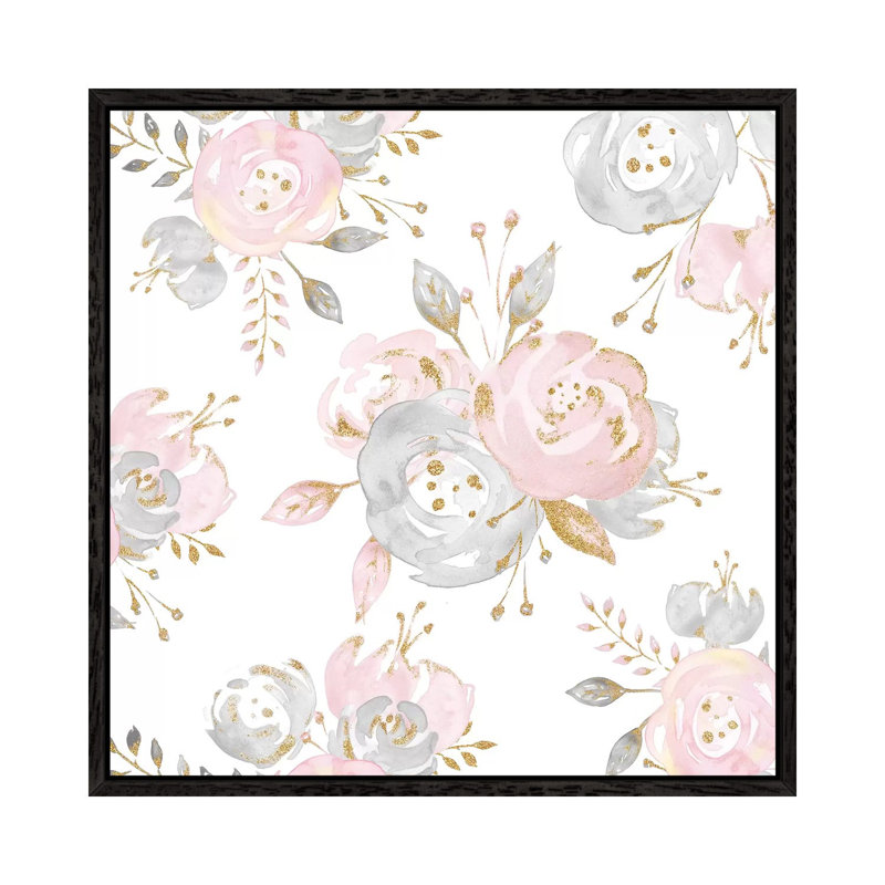Rose Gold II by Nature Magick - Print on Canvas, 66.04 cm H x 66.04 cm W, Black Framed