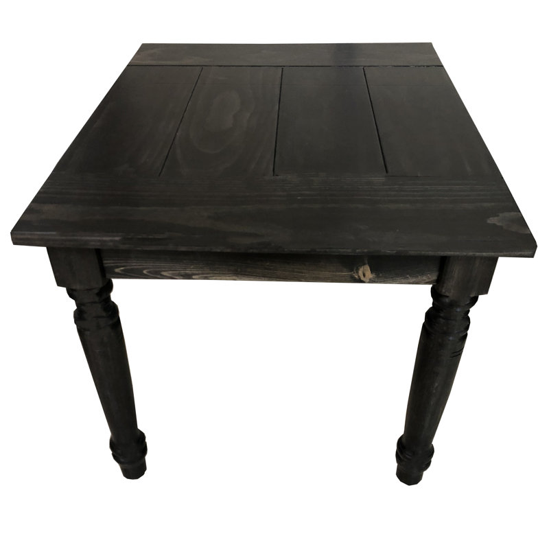 Table de salle à manger en pin bhagchandani, H 30 po x l 34 po x 36 po, Noir, Noir