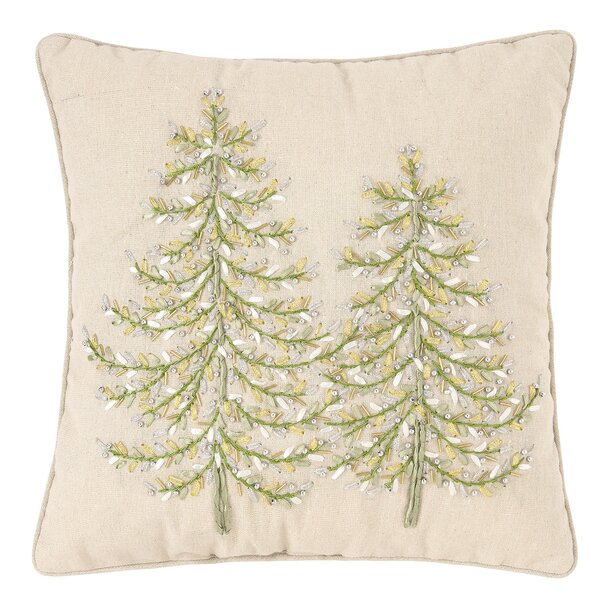 Evergreen Interchangeable Pillow Cover Set of 4, Happy Holidays