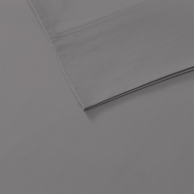 Drap 100% coton ultra léger, Drap plat de taille très grand, Gris foncé