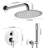 Modern Round Shower System, Rain Shower Head with Handheld Spray, Shower Faucet Set-114847419