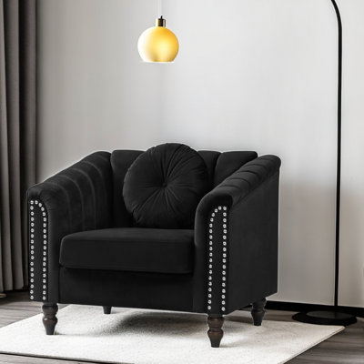 Mikole Velvet Chesterfield Chair