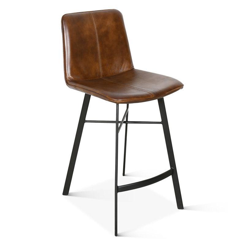 Brisbane Murphy Counter Chair In Chestnut Leather