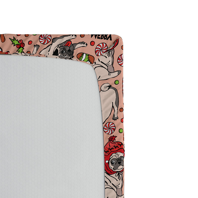 Microfiber Paisley Fitted Sheet, Queen Fitted Sheet, Pug