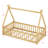 Whimsical Tent-Shaped Bed With Integrated Guardrails, Support Slats, And Doorway Design-1402230517-1402230516