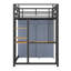 Lit mezzanine en métal avec bureau, tablettes, prise de courant, lumière DEL et garde-robe-107232256-107232257