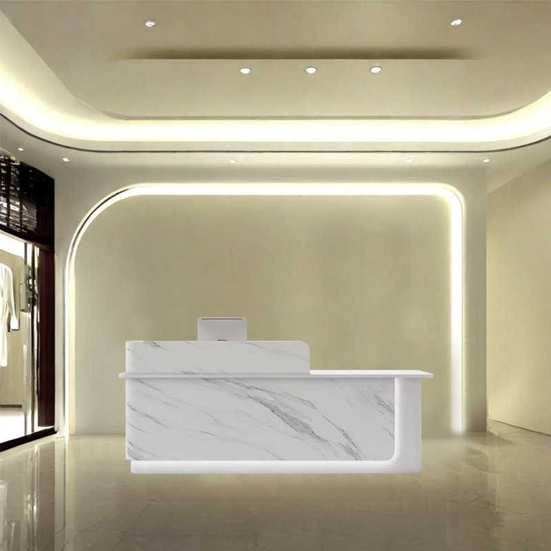 Rectangle de réception moderne, pupitre de réception debout, H 39,37 po x l 94,48 po x P 23,62 po