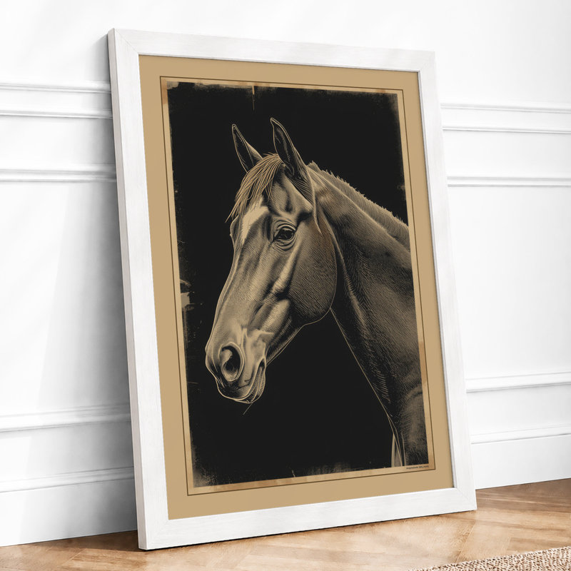 Dignified Horse Realism - Print, A2 - 59.4 x 42.0 cm, White